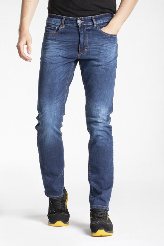 Jeans de travail coupe droite confort denim brossé stretch WORK8