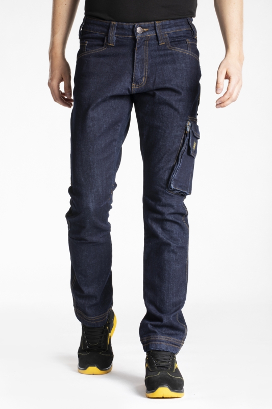 Jeans multitasche denim brut elasticizzato Fibreflex®