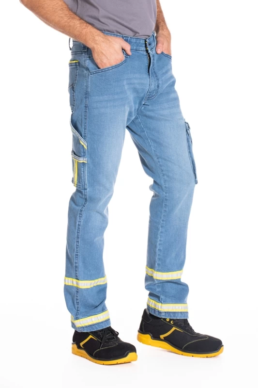 Jeans da lavoro con bande riflettenti CLARO