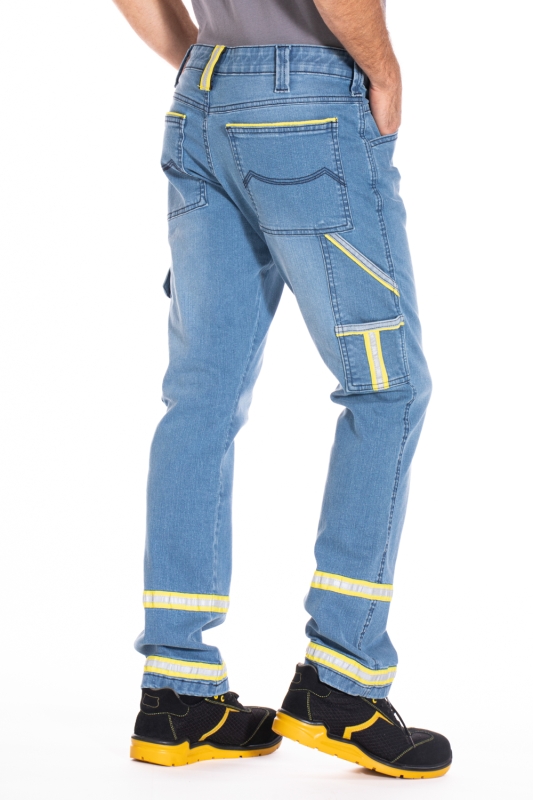 Jeans de travail avec bandes réfléchissantes denim stretch CLARO