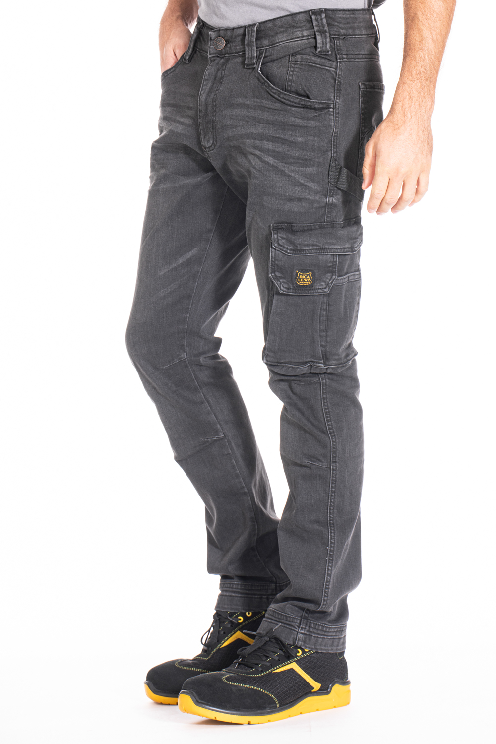 Pantaloni Da Lavoro Uomo CHEMAGLIETTE Jeans Multitasche - Elasticizzati, Cotone Prelavato, Tasche Laterali E Posteriori - Foto 4