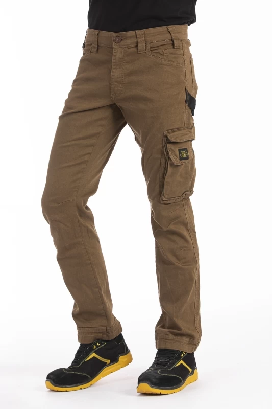 Pantaloni da lavoro multitasche stretch Fibreflex® JOBC TABACCO