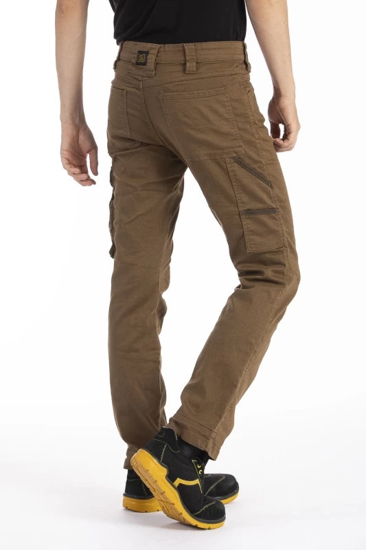 Pantaloni da lavoro multitasche stretch Fibreflex® JOBC TABACCO